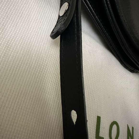 Authentic Longchamp small black leather body bag leather. - Picture 9 of 15